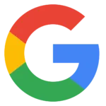 Google logo featuring red, yellow, green, and blue colors.