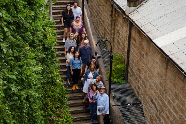 group on the stairs