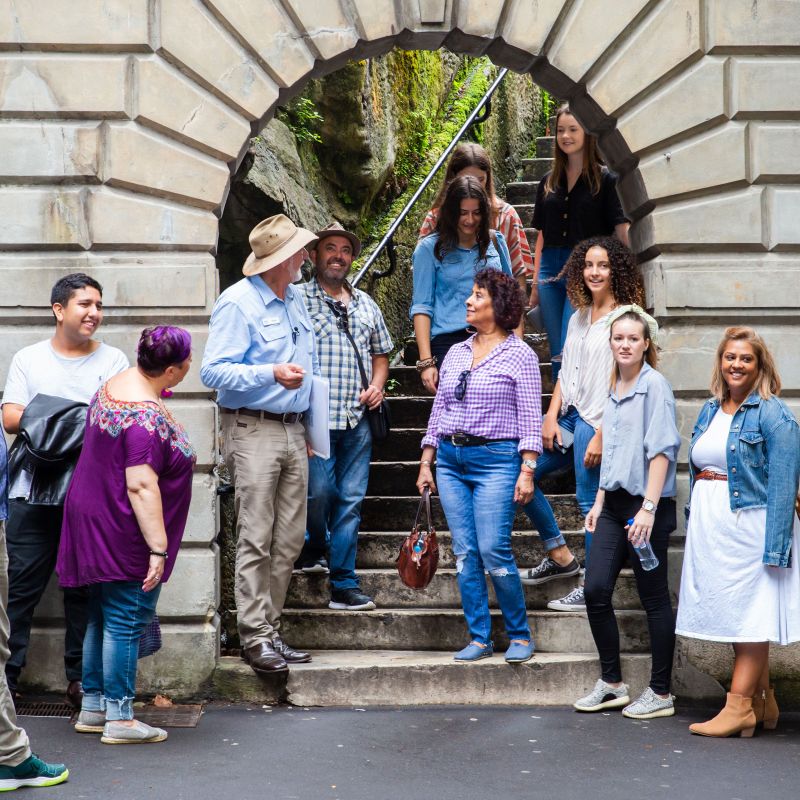 group on nice stairs